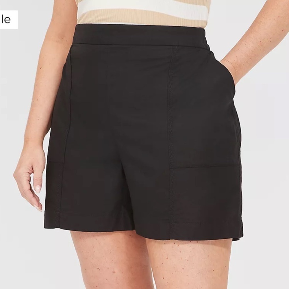 Lane Bryant The Softest Short Solid Black Slub Pull-On Shorts Women's Plus 18/20 - Picture 2 of 8